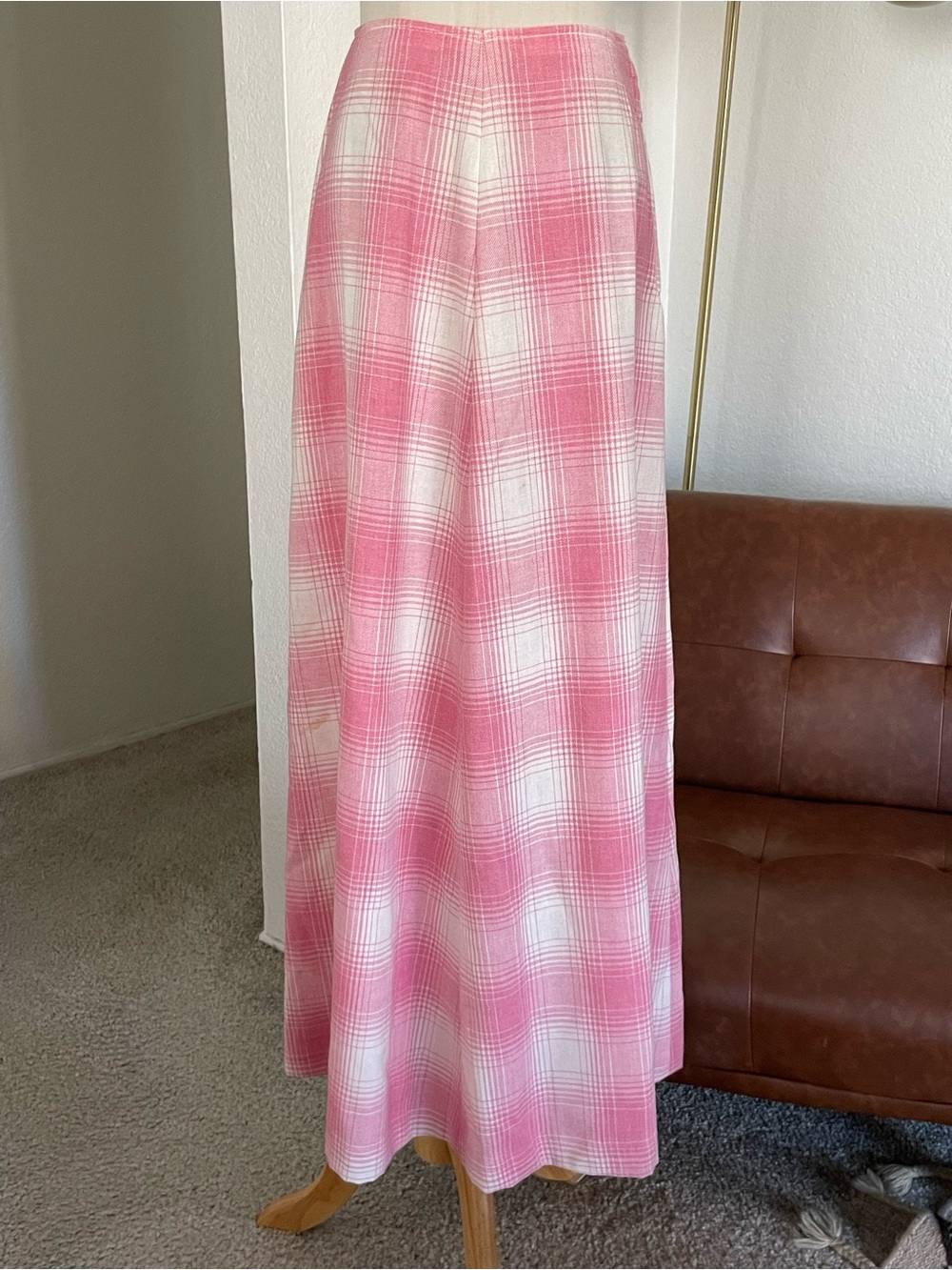 Vintage Country Sophisticates Tom Bass Farmhouse Cottagecore Plaid Maxi Skirt
